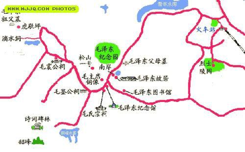 韶山旅游景点分布图_湖南旅游地图库_地图窝