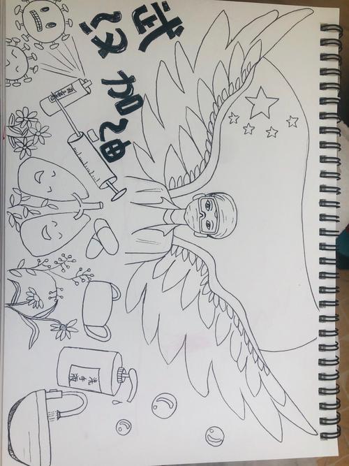美术课堂——《抗疫英雄》儿童画