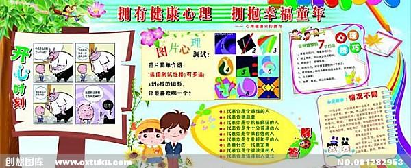 小学生心理健康宣传栏图片[cdr,展板]