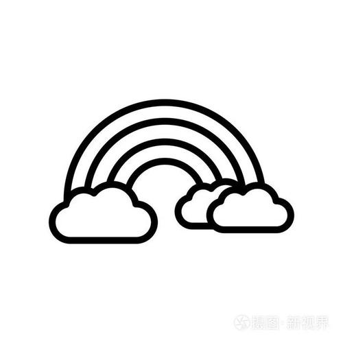 彩虹图标矢量符号和符号在白色背景下被隔离, 彩虹徽标概念