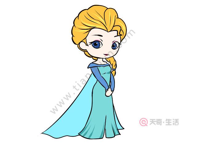 艾莎公主简笔画 艾莎公主的画法步骤