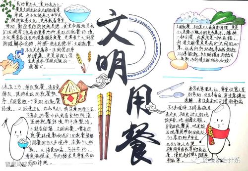 文明餐桌节约粮食主题手抄报