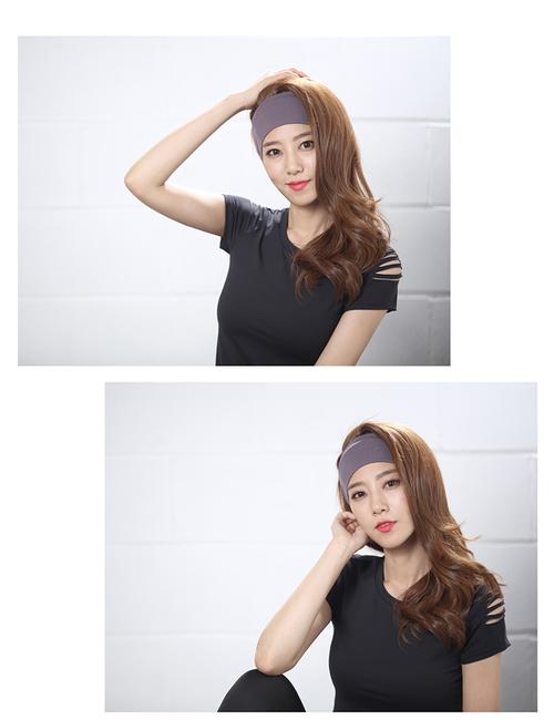 时尚新款发带运动头巾跑步瑜伽头箍加宽边发箍健身女士头套吸汗特