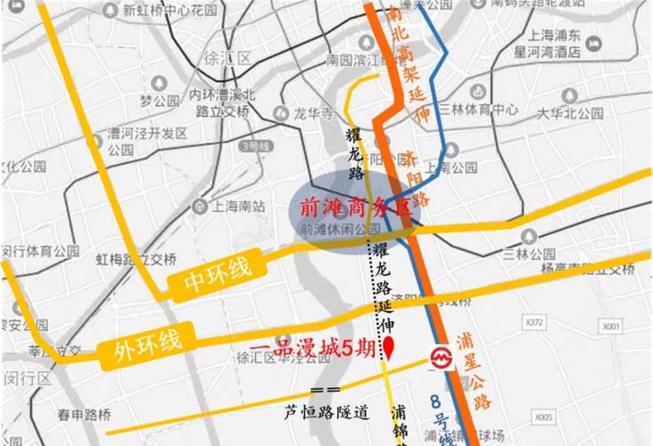 距离外环仅 1.4 公里,步行十分钟地铁 8 号线地铁站,直抵前滩.