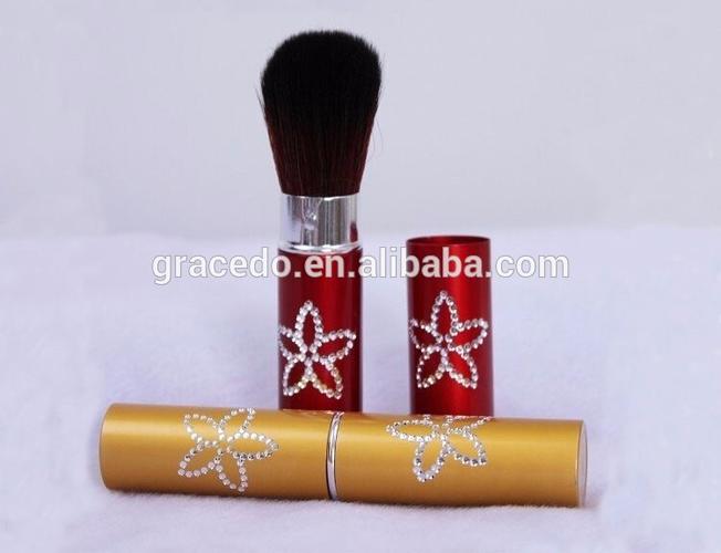 1pc gold retractable powder brush blush brush free sample make