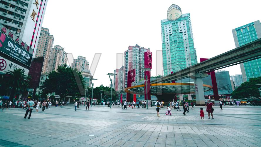 重庆杨家坪步行街商圈延时