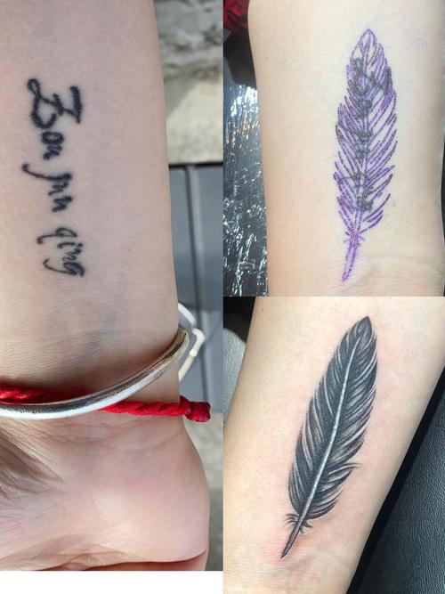 遮盖羽毛纹身_纹身图案手稿图片_丁小琴的纹身作品集