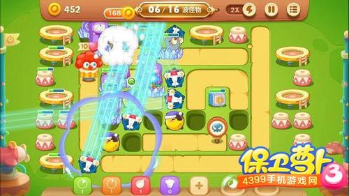 保卫萝卜3游乐场第52关图文攻略 游乐场第52关金萝卜通关布阵