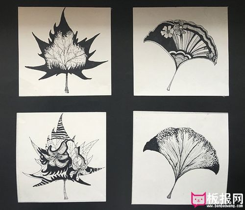 好看的枫叶银杏叶创意树叶图案设计素材