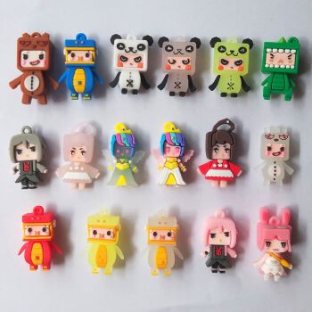 新款迷你世界橡皮公仔身份卡片变色卡通橡皮擦小学生儿童玩具迷你世界