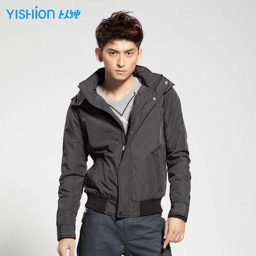 以纯yishion 男装棉衣外套 12311046 黑色 l