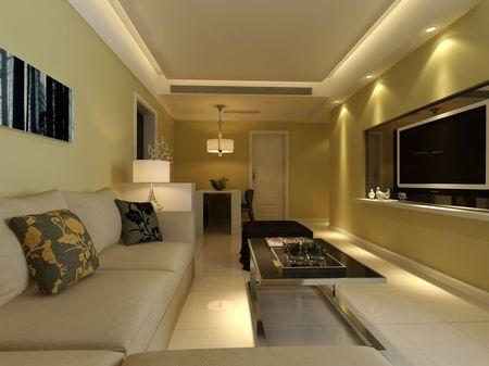 现代风格的98平方米三房二厅一卫客厅装修效果图