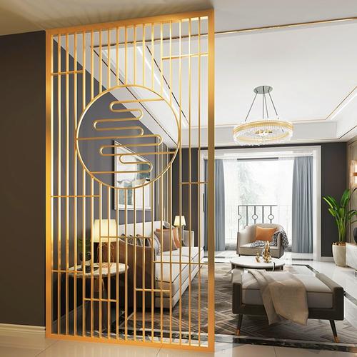 金入户玄关镂空隔断新中式红古铜金属花格 - 不锈钢屏风隔断定制厂家
