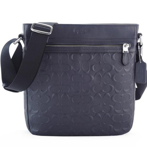 coach c logo压纹牛皮斜背男包(2色选)