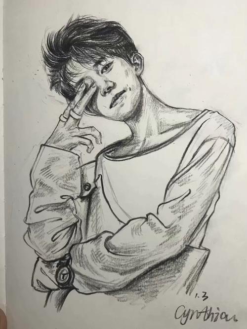 作为千纸鹤,用画画来表达对易烊千玺的喜爱