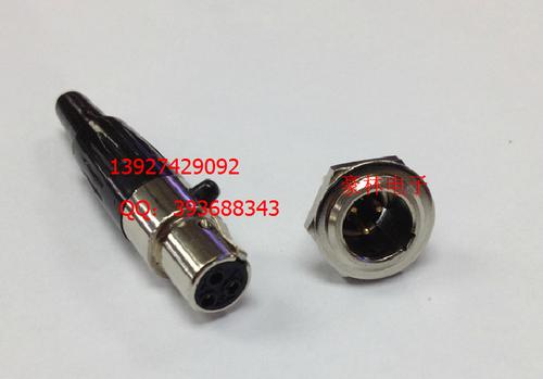 迷你小卡侬头 mini三 4 5六芯微型卡农插头插座连接器 纯铜镀金芯