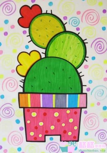 仙人掌儿童画关于仙人掌儿童画图片素材格格手抄报