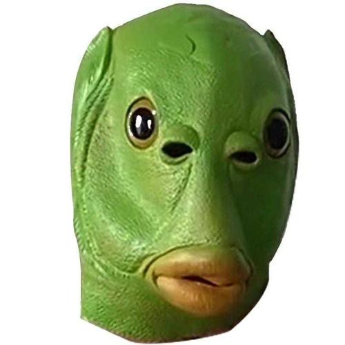 人绿色雕鱼头头套怪鱼红绿绿头怪怪面具绿鱼绿网沙绿头鱼人鱼