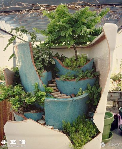 破花盆变废为宝diy制作超美的创意盆栽 - www.shouyihuo.com
