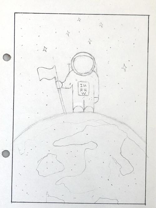 太空人4 |简笔画有步骤浩瀚宇宙星辰～_简笔画_太空人