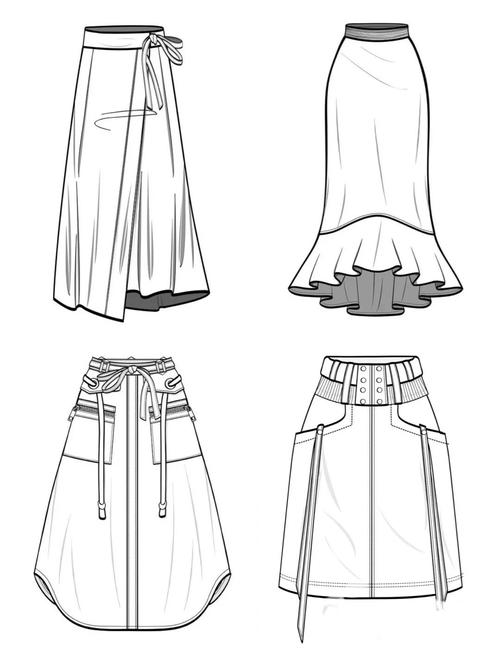 服装款式图 半身裙款式系列设计_p图_半身裙_设计_cad_服装设计_时尚