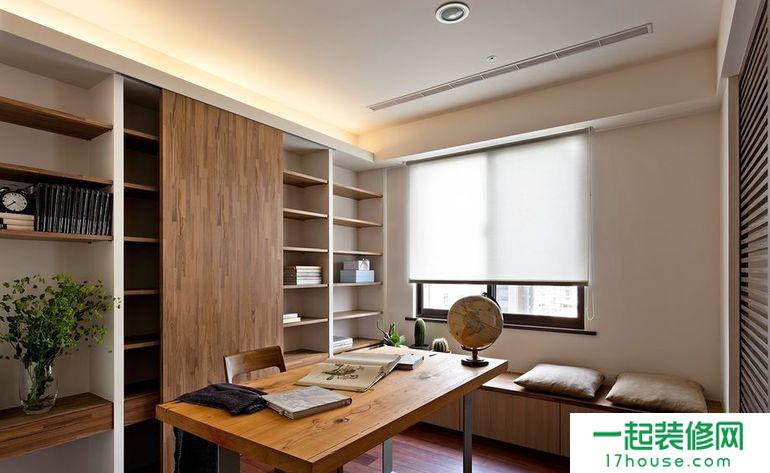 现代简约三居室书房储物柜装修效果图大全