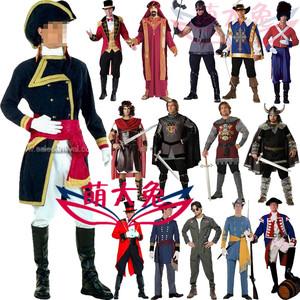 万圣节国王王子演出服装cos化妆舞会海盗中世纪战神国王士兵军官