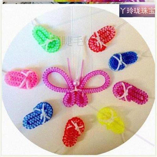 塑实心水晶手编料管彩色编织手链绳