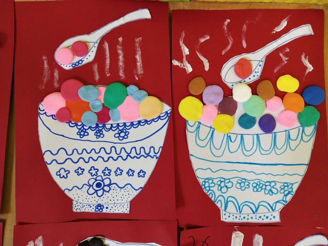 龙潭幼儿园大班创意美术——《做汤圆》