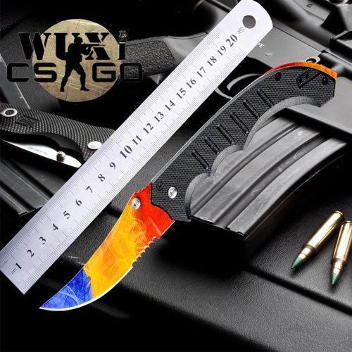 一折鹰爪刀开刃_防身刀具小刀户外长款战狼特战刀csgo蝎子开刃野外
