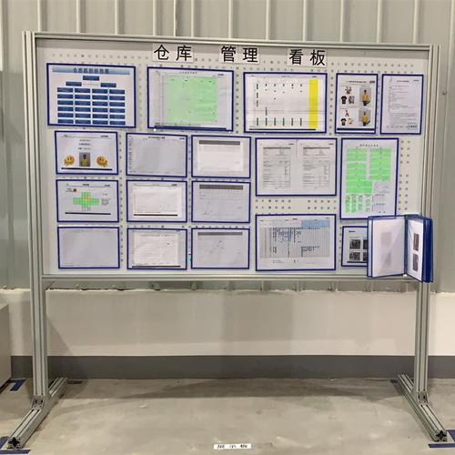 推拉看板1000*1800mm车间生产计划看板单面白板可移动