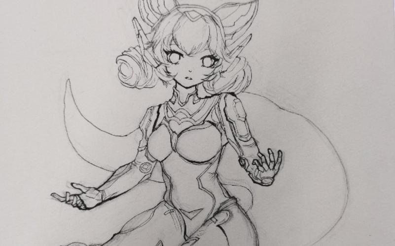 临摹时之彼端的妲己线稿