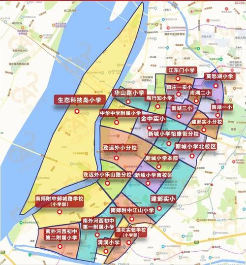 2021南京河西最新学区:河西南名校学区全覆盖,江心洲中小学现身