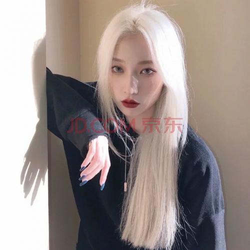 白金色染发剂2022流行色砂金浅金亚麻白金黄色染发膏自己在家染奶奶