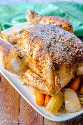 crockpot roast chicken (a rotisserie-seasoned whole chicken)