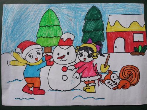 寒假生活为主题简笔画