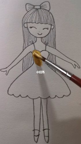 穿裙子的小姑娘,简笔画,简单好画_简笔画_裙子_教程_简笔画教程_知识