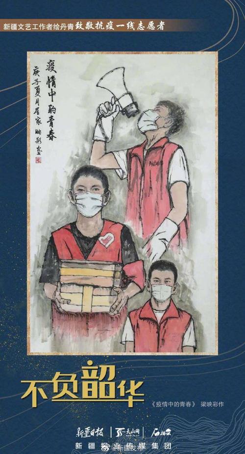 新疆文艺工作者绘丹青致敬抗疫一线志愿者