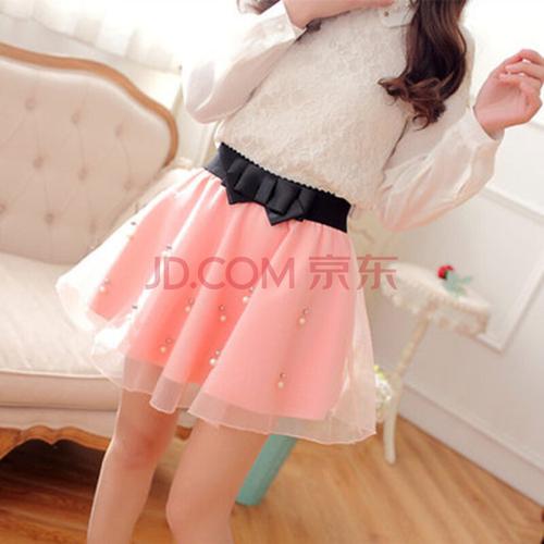 腰防走光短裤裙夏季新款女士百褶半身裙大码女生a字短裙 粉色钉珠款 m