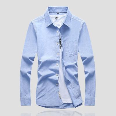 100%纯棉男士长袖衬衫优质纯色男式衬衣商务休闲西服内衬一件代发