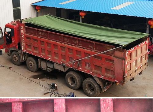 自卸车环保盖自动篷布后八轮电动篷布环保盖自动盖卷篷式