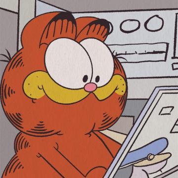 调皮的卡通加菲猫头像