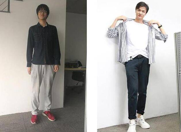 而偏瘦的男生发起挑选宽松的打扮,天然不会显得过于身体过于偏瘦,有点
