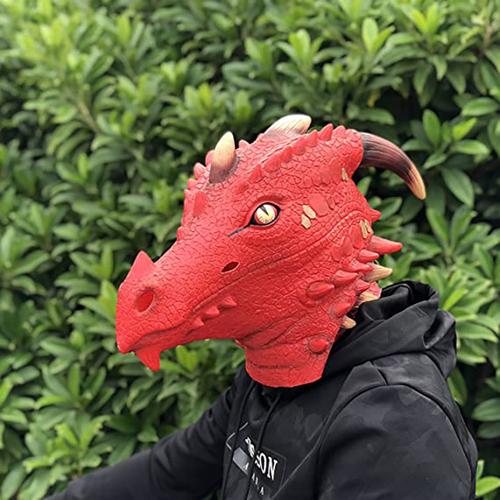 万圣节狂欢节仿真龙骨头面具头套 恐龙乳胶面具动物头套