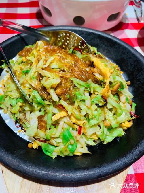 铁板包菜炒粉丝