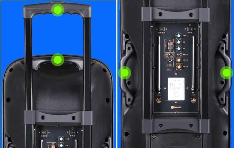 订定优惠户外音响 双12寸塑胶炫彩灯电瓶拉杆音箱便携广场舞音响