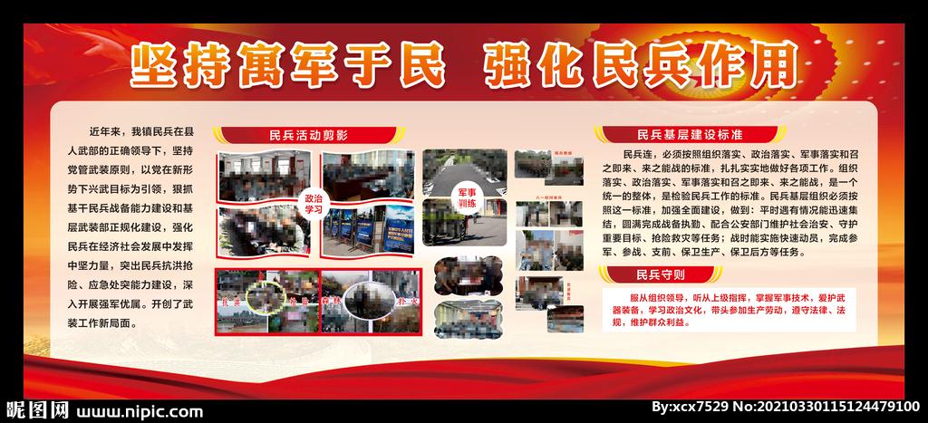 民兵活动民兵展板图片