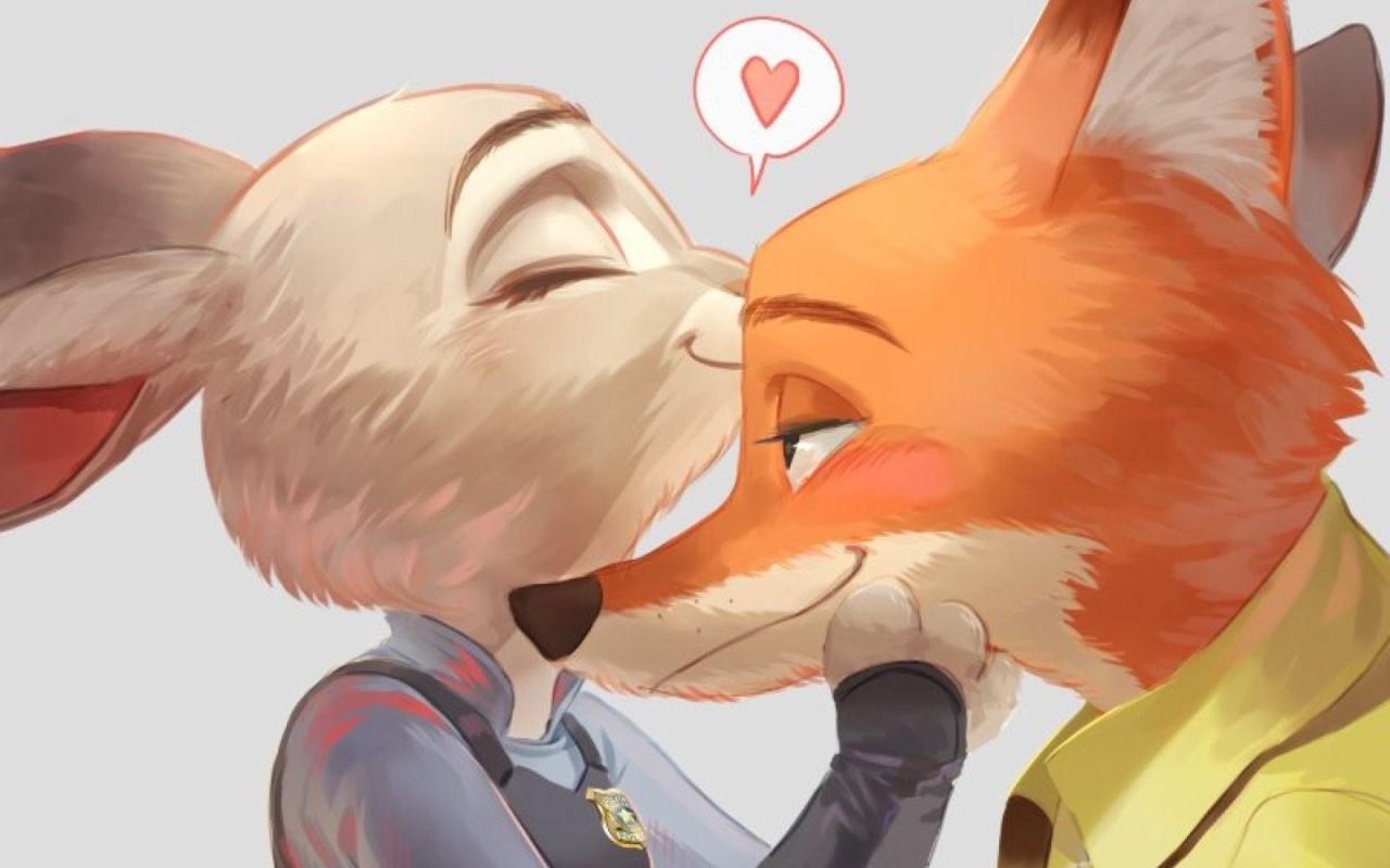 《疯狂动物城》尼克和朱迪唯美手绘图片桌面壁纸