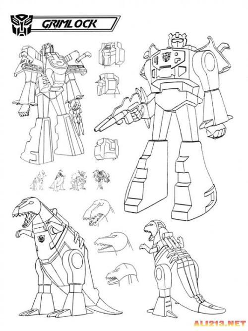 变形金刚动画版机器恐龙简笔画 简笔画图片大全-蒲城