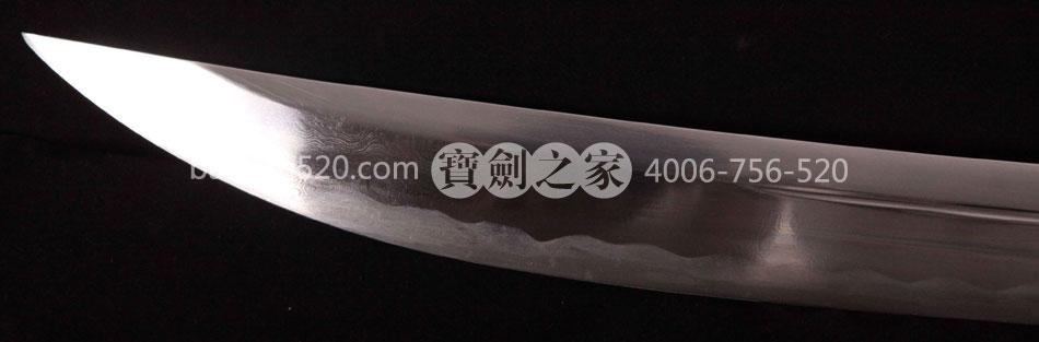 明代抗倭刀抗倭刀戚家刀百炼花纹钢铜装绿色鱼皮鞘147cm